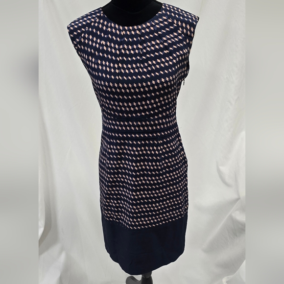 Tory Burch women 4 nico sheath dress career geometric cube print silk minimalist - Picture 2 of 8